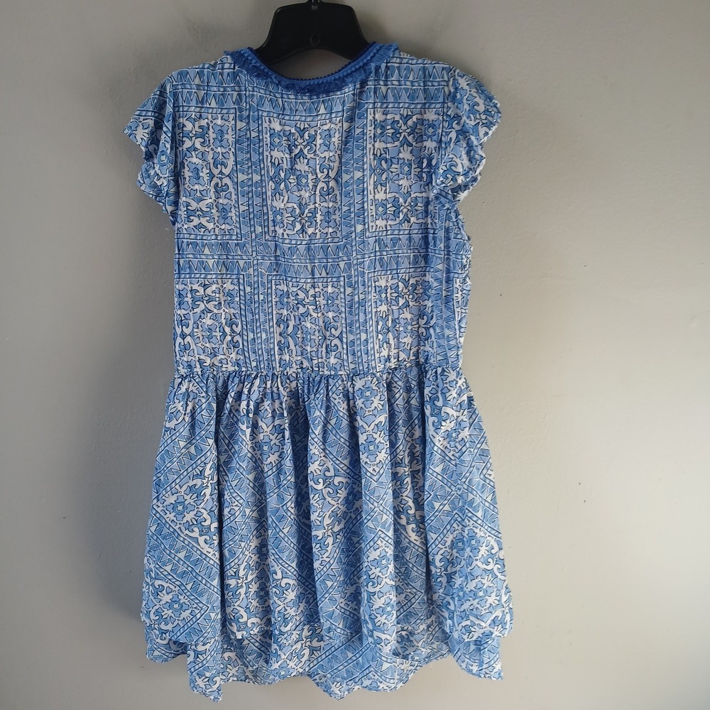 Vineyard Vines Women's Size Medium Cay Scarf Print Pintuck Dress Fringe Mini - Picture 13 of 16